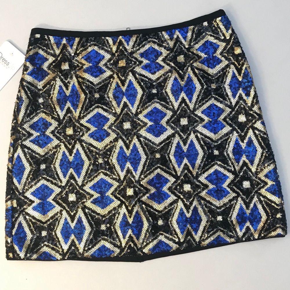 Lush Sequin Geometric Skirt Size Small NWT